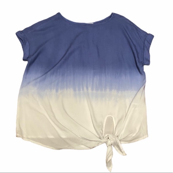 NWT Beach Lunch & Lounge shortsleeved pullover blue white tie dye top size small - Picture 7 of 10